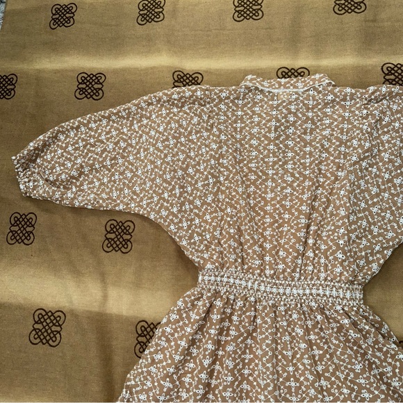 Shoshanna Women'S Beige Three-Quarter Sleeve Elastic Waist Dress Size 6 - Picture 14 of 17